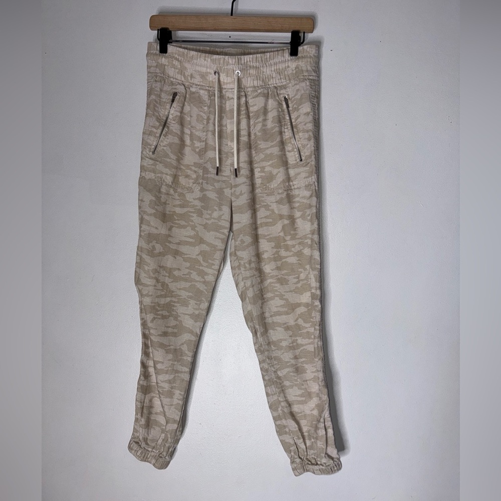athleta cabo linen jogger Tan Camouflage Pants Size 4